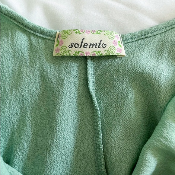 Solemio Green Drop Shoulder Mini Dress Size Small - Picture 11 of 12